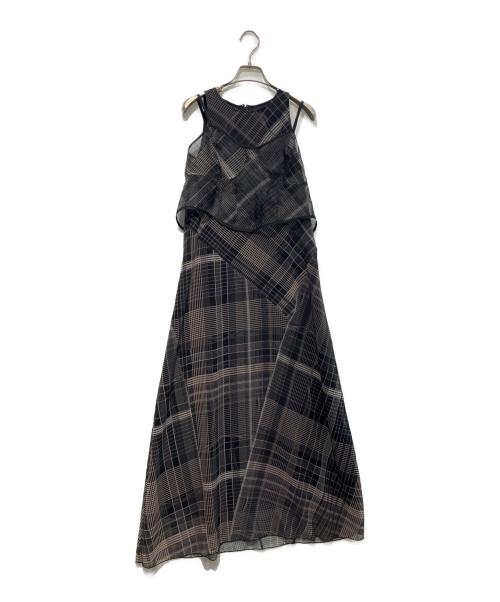 Ameri（アメリ）AMERI (アメリ) MEDI STRAIN CHECK DRESS   25SS　0225105931190 ブラック サイズ:Sの古着・服飾アイテム