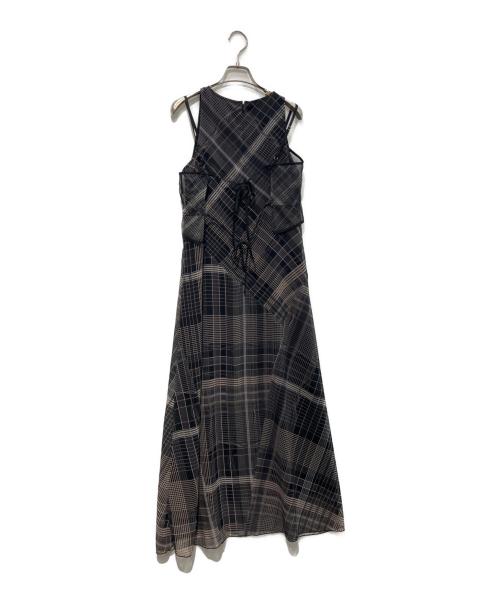 Ameri（アメリ）AMERI (アメリ) MEDI STRAIN CHECK DRESS   25SS　0225105931190 ブラック サイズ:Sの古着・服飾アイテム