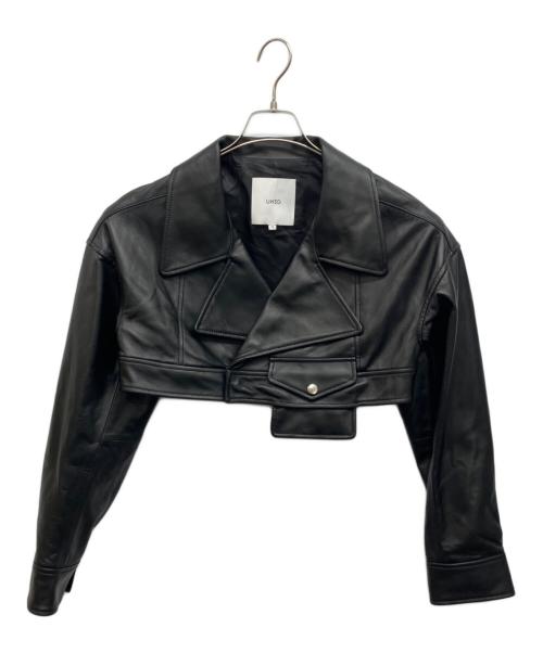 UN3D.（アンスリード）UN3D. (アンスリード) SHORT LEATHER RIDERS ブラック サイズ:36の古着・服飾アイテム