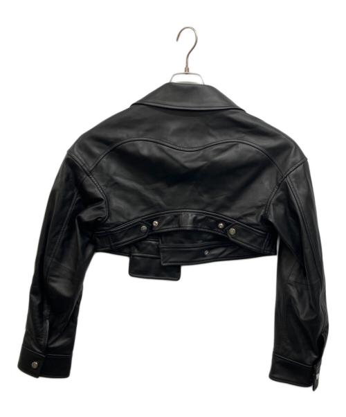 UN3D.（アンスリード）UN3D. (アンスリード) SHORT LEATHER RIDERS ブラック サイズ:36の古着・服飾アイテム