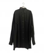 COMOLIコモリ）の古着「レーヨン ウエスタンシャツ」｜ブラック