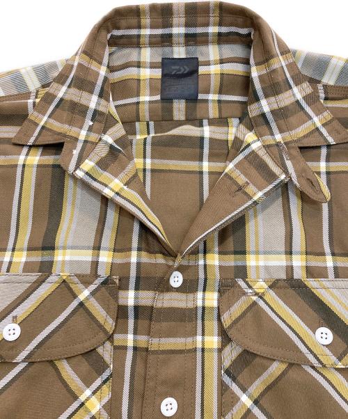 DAIWA PIER39（ダイワ ピア39）DAIWA PIER39 (ダイワ ピア39) TECH ELBOW PATCH WORK SHIRTS FLANNEL PLAIDS ブラウン サイズ:Sの古着・服飾アイテム