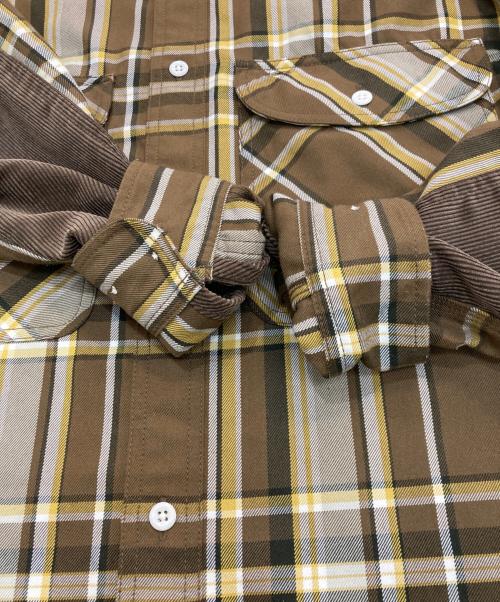 DAIWA PIER39（ダイワ ピア39）DAIWA PIER39 (ダイワ ピア39) TECH ELBOW PATCH WORK SHIRTS FLANNEL PLAIDS ブラウン サイズ:Sの古着・服飾アイテム
