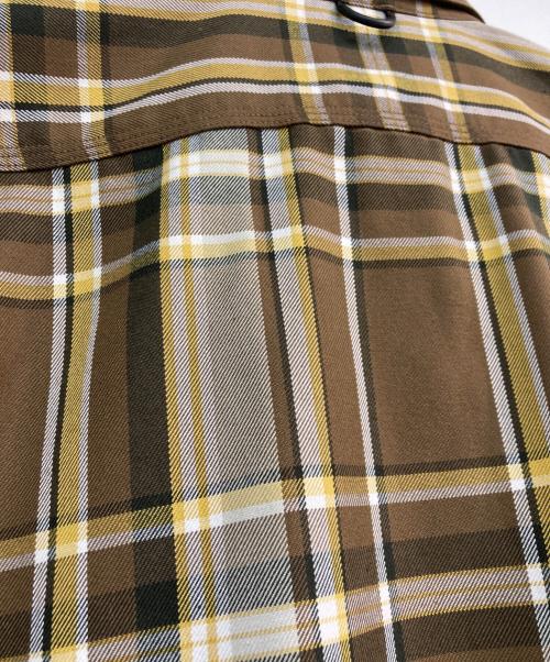 DAIWA PIER39（ダイワ ピア39）DAIWA PIER39 (ダイワ ピア39) TECH ELBOW PATCH WORK SHIRTS FLANNEL PLAIDS ブラウン サイズ:Sの古着・服飾アイテム