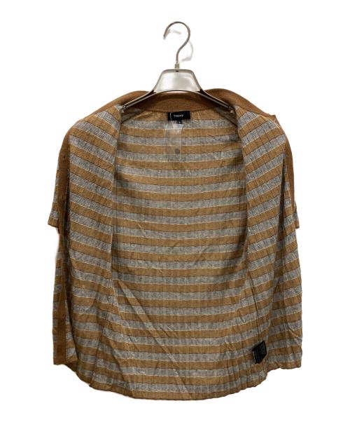 theory（セオリー）theory (セオリー) Neo Sag Harbor Feeder Striped Cardigan ブラウン サイズ:Sの古着・服飾アイテム