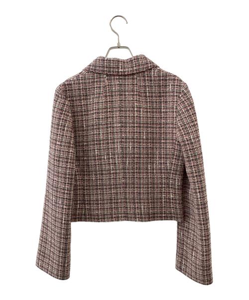 theory（セオリー）theory (セオリー) MULTICOLOR TWEED/PATCH CROP JKT ピンクの古着・服飾アイテム
