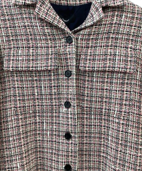 theory（セオリー）theory (セオリー) MULTICOLOR TWEED/PATCH CROP JKT ピンクの古着・服飾アイテム