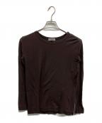 Con teコンテ）の古着「コットン シアー クルーネックカットソー」｜ブラウン