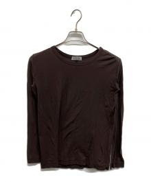 Con te（コンテ）の古着「コットン シアー クルーネックカットソー」｜ブラウン