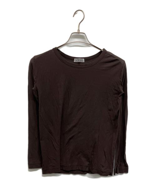 Con te（コンテ）Con te (コンテ) コットン シアー クルーネックカットソー ブラウン サイズ:Freeの古着・服飾アイテム