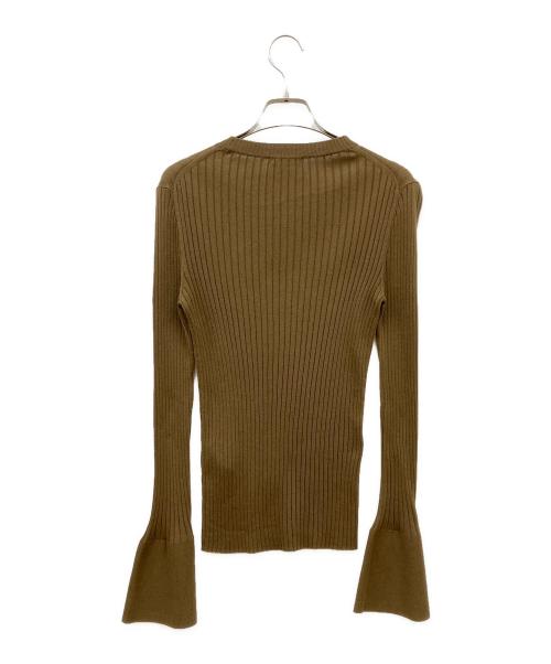 BLAMINK（ブラミンク）BLAMINK (ブラミンク) シルクコットン18Gリブロングスリーブ オリーブ サイズ:38の古着・服飾アイテム