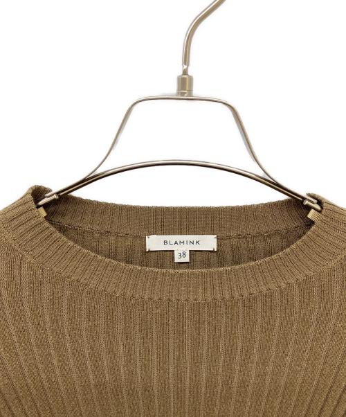 BLAMINK（ブラミンク）BLAMINK (ブラミンク) シルクコットン18Gリブロングスリーブ オリーブ サイズ:38の古着・服飾アイテム