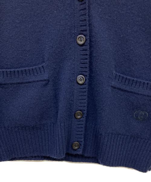 GUCCI（グッチ）GUCCI (グッチ) カシミヤVネックカーディガン ネイビー サイズ:Lの古着・服飾アイテム