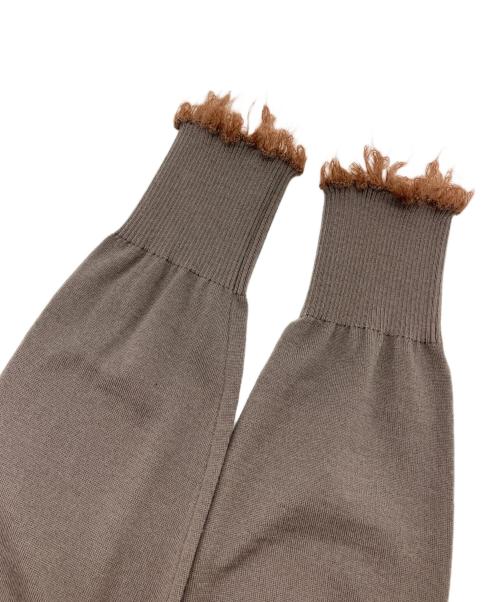 BLAMINK（ブラミンク）BLAMINK (ブラミンク) フリンジクルーネックニット モカ サイズ:36の古着・服飾アイテム