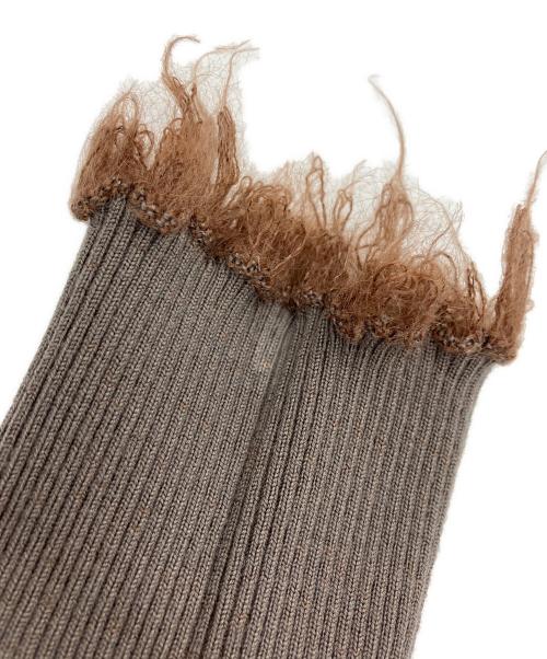 BLAMINK（ブラミンク）BLAMINK (ブラミンク) フリンジクルーネックニット モカ サイズ:36の古着・服飾アイテム