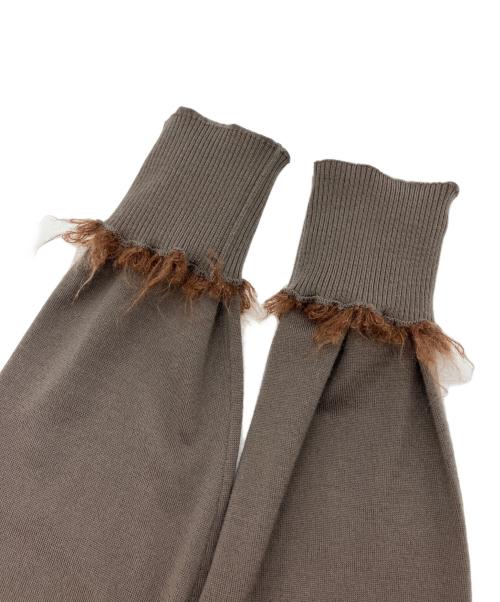 BLAMINK（ブラミンク）BLAMINK (ブラミンク) フリンジクルーネックニット モカ サイズ:36の古着・服飾アイテム