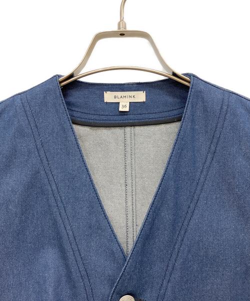 BLAMINK（ブラミンク）BLAMINK (ブラミンク) デニムボタンベスト ブルー サイズ:36の古着・服飾アイテム