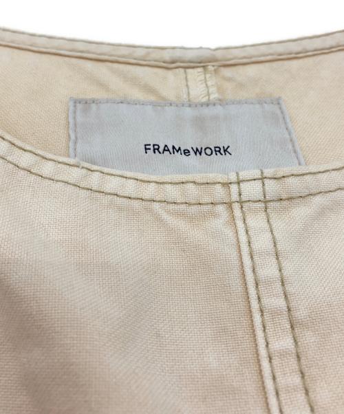 FRAMeWORK（フレームワーク）FRAMeWORK (フレームワーク) ケミカルウォッシュアメスリサロペット ベージュ サイズ:SIZE 38の古着・服飾アイテム