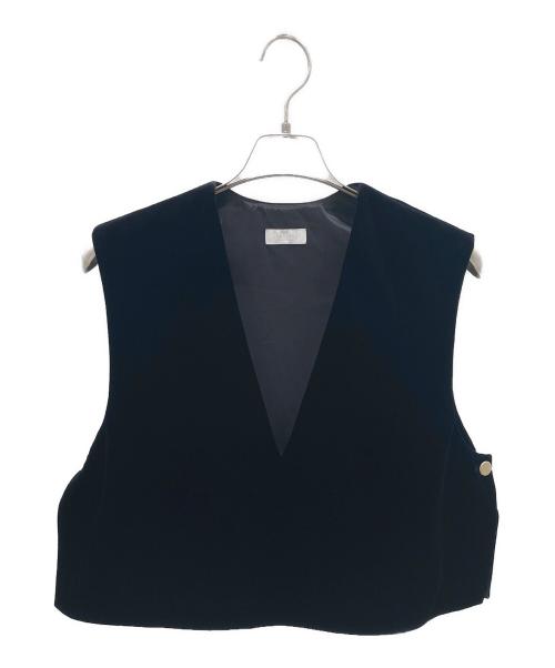 BALLSEY（ボールジィ）BALLSEY (ボールジィ) マットベロア Vネックベスト ブラック サイズ:36の古着・服飾アイテム
