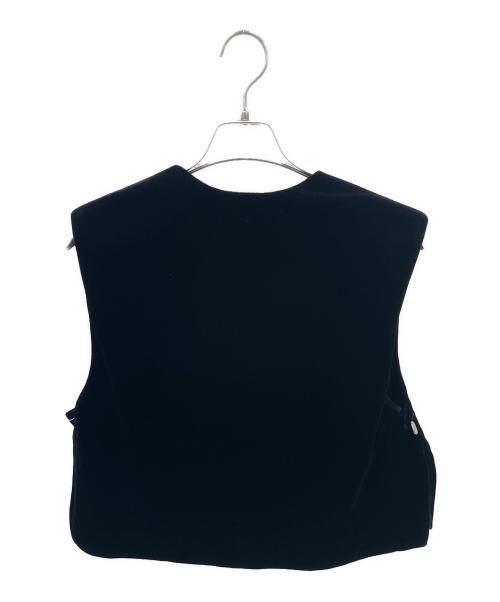 BALLSEY（ボールジィ）BALLSEY (ボールジィ) マットベロア Vネックベスト ブラック サイズ:36の古着・服飾アイテム