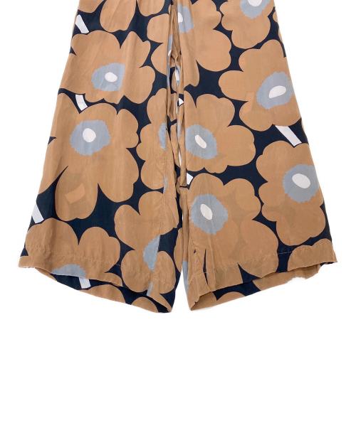 marimekko（マリメッコ）marimekko (マリメッコ) Oanet Unikko キュプラワイドパンツ ブラウン サイズ:Sの古着・服飾アイテム