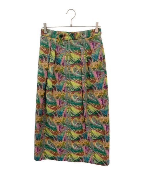 CABAN（キャバン）CABAN (キャバン) マルチジャカード 2タックスカート グリーン サイズ:Sの古着・服飾アイテム