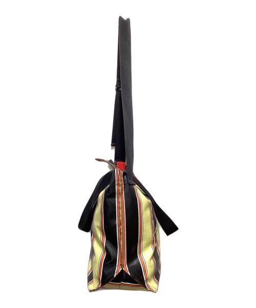 PLAN C（プランシー）PLAN C (プランシー) ピリアンドビアンカミディアムストライプトートバック ブラックの古着・服飾アイテム