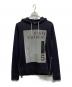 ARMANI EXCHANGE（アルマーニ エクスチェンジ）の古着「スクエアグラフィックロゴデザイン スウェットパーカ」｜ネイビー