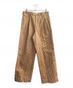 AURALEEオーラリー）の古着「WASHED FINX CHINO ONE-TUCK PANTS」｜ブラウン