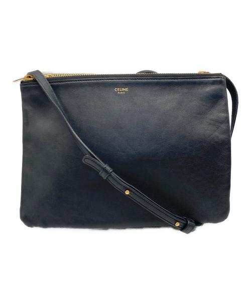 CELINE（セリーヌ）CELINE (セリーヌ) トリオ ラージ ショルダーバッグ ブラックの古着・服飾アイテム