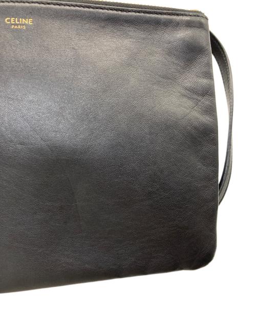 CELINE（セリーヌ）CELINE (セリーヌ) トリオ ラージ ショルダーバッグ ブラックの古着・服飾アイテム