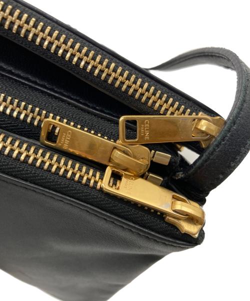 CELINE（セリーヌ）CELINE (セリーヌ) トリオ ラージ ショルダーバッグ ブラックの古着・服飾アイテム