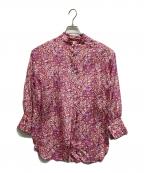 SOULEIADOソレイアード）の古着「シルクプリントチュニックシャツ」｜ピンク
