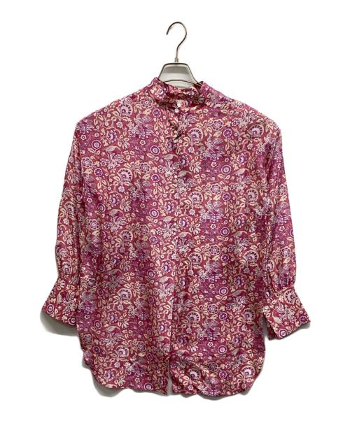 SOULEIADO（ソレイアード）SOULEIADO (ソレイアード) シルクプリントチュニックシャツ ピンク サイズ:36 未使用品の古着・服飾アイテム