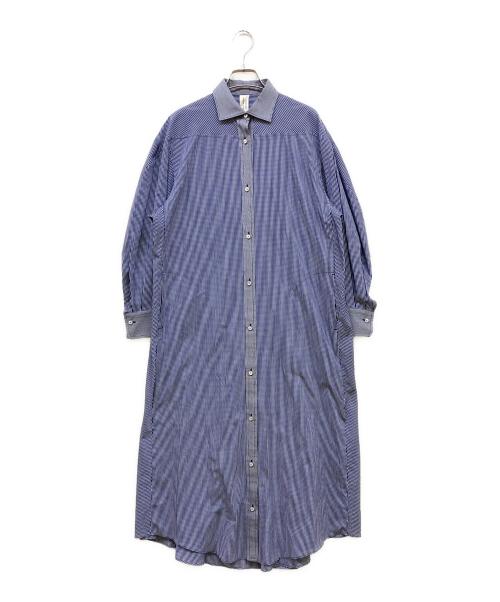 support surface（サポートサーフェス）support surface (サポートサーフェス) EFFE BEAMS (エッフェ ビームス) ギンガムチェックシャツワンピース ブルーの古着・服飾アイテム