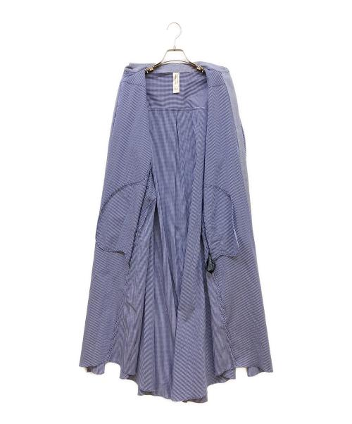 support surface（サポートサーフェス）support surface (サポートサーフェス) EFFE BEAMS (エッフェ ビームス) ギンガムチェックシャツワンピース ブルーの古着・服飾アイテム