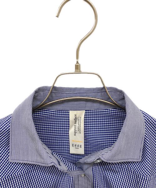 support surface（サポートサーフェス）support surface (サポートサーフェス) EFFE BEAMS (エッフェ ビームス) ギンガムチェックシャツワンピース ブルーの古着・服飾アイテム