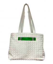 BOTTEGA VENETA（ボッテガベネタ）の古着「トートバッグ」｜ホワイト×グリーン