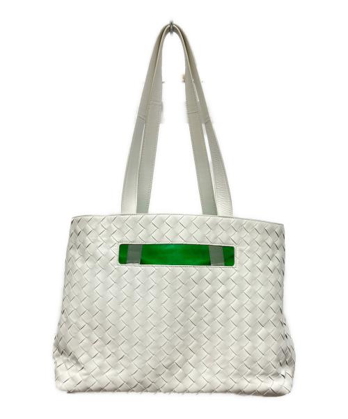 BOTTEGA VENETA（ボッテガベネタ）BOTTEGA VENETA (ボッテガベネタ) トートバッグ ホワイト×グリーンの古着・服飾アイテム