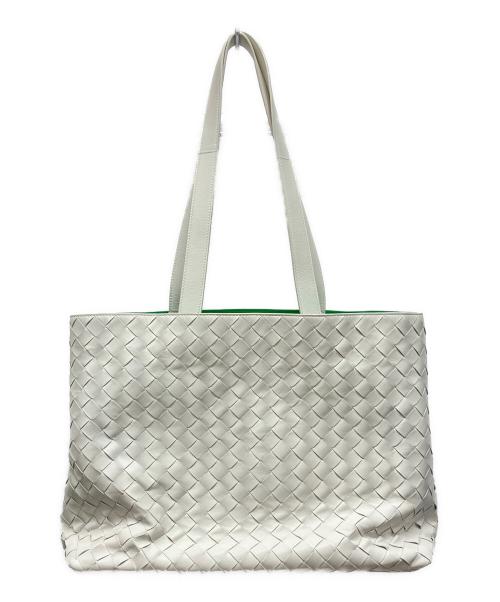 BOTTEGA VENETA（ボッテガベネタ）BOTTEGA VENETA (ボッテガベネタ) トートバッグ ホワイト×グリーンの古着・服飾アイテム