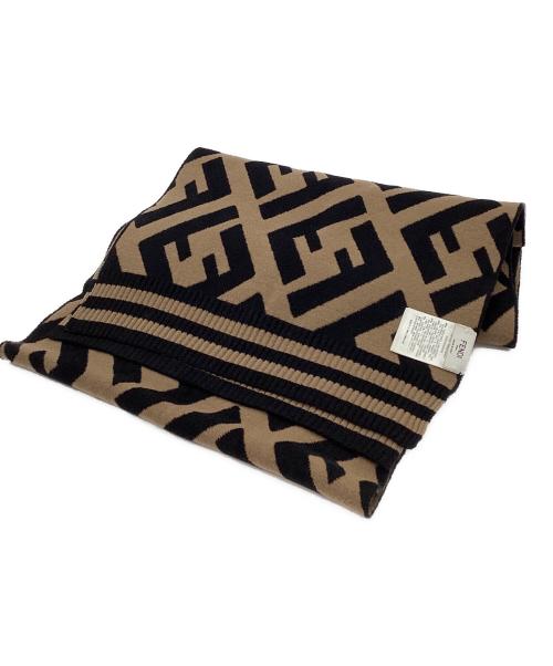 FENDI（フェンディ）FENDI (フェンディ) ズッカ柄マフラー ブラウン×ブラック サイズ:下記参照の古着・服飾アイテム