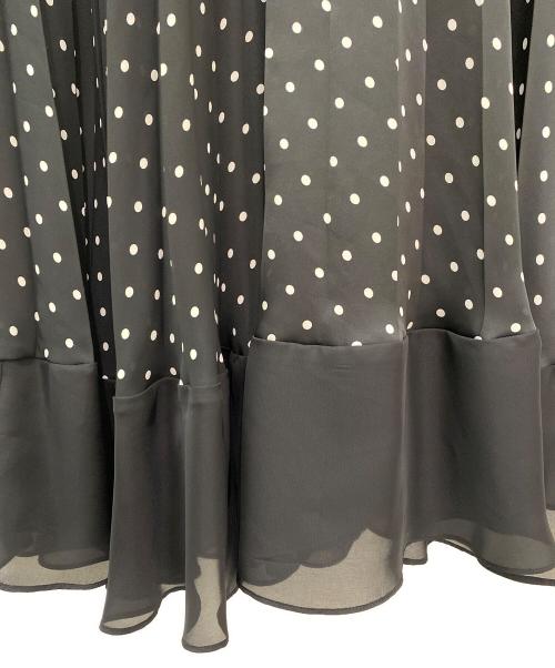 sacai（サカイ）sacai (サカイ) Polka Dot Cotton Jersey x Satin Dress ブラック サイズ:2の古着・服飾アイテム