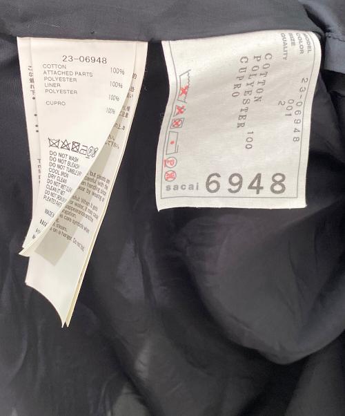 sacai（サカイ）sacai (サカイ) Polka Dot Cotton Jersey x Satin Dress ブラック サイズ:2の古着・服飾アイテム
