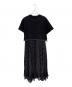 sacai（サカイ）の古着「Polka Dot Cotton Jersey x Satin Dress」｜ブラック
