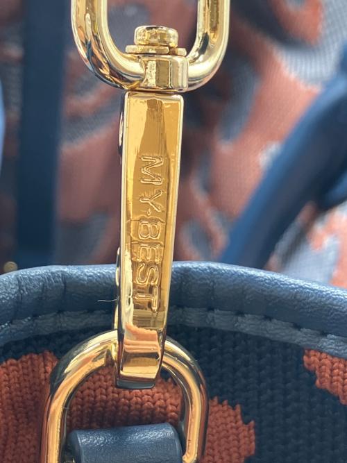 MY BEST BAG（マイベストバック）MY BEST BAG (マイベストバック) パターントートバッグ ネイビーの古着・服飾アイテム