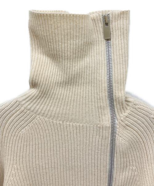 sacai（サカイ）sacai (サカイ) アシンメトリーダブルジップニット ブラウン×ホワイト サイズ:1の古着・服飾アイテム