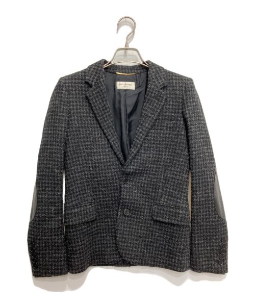 Saint Laurent Paris（サンローランパリ）Saint Laurent Paris (サンローランパリ) エルボーパッチテーラードジャケット ブラック サイズ:34の古着・服飾アイテム