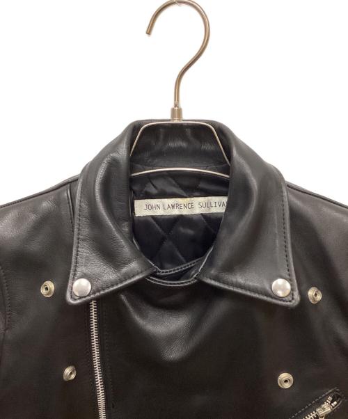 JOHN LAWRENCE SULLIVAN（ジョン ローレンス サリバン）JOHN LAWRENCE SULLIVAN (ジョン ローレンス サリバン) カウレザーレースアップダブルライダースジャケット ブラック サイズ:32の古着・服飾アイテム