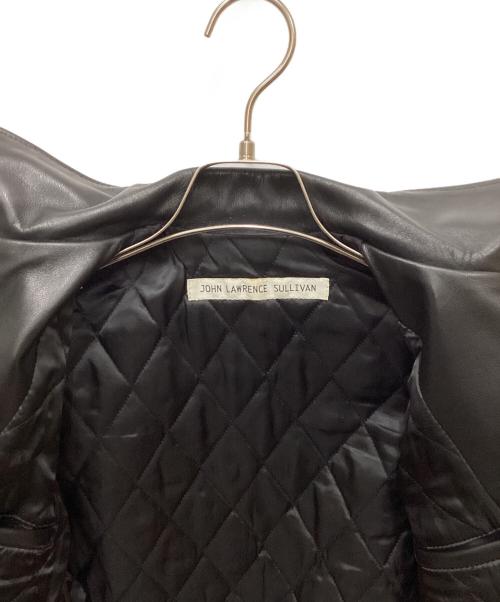 JOHN LAWRENCE SULLIVAN（ジョン ローレンス サリバン）JOHN LAWRENCE SULLIVAN (ジョン ローレンス サリバン) カウレザーレースアップダブルライダースジャケット ブラック サイズ:32の古着・服飾アイテム