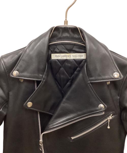 JOHN LAWRENCE SULLIVAN（ジョン ローレンス サリバン）JOHN LAWRENCE SULLIVAN (ジョン ローレンス サリバン) カウレザーレースアップダブルライダースジャケット ブラック サイズ:32の古着・服飾アイテム